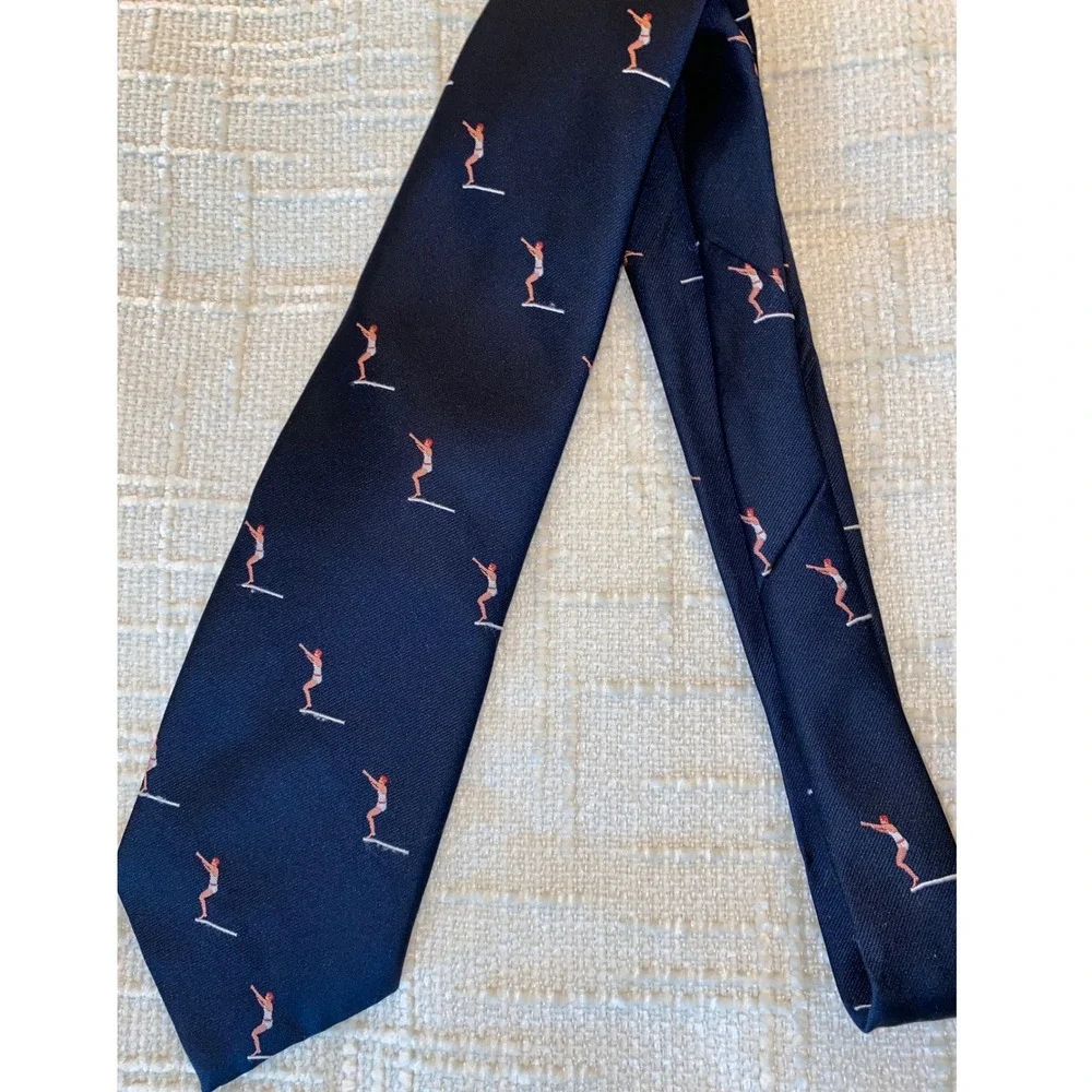 High Diver Necktie Mens OS Navy Blue Novelty Preppy Ivy Style Rivetz of‎ Boston